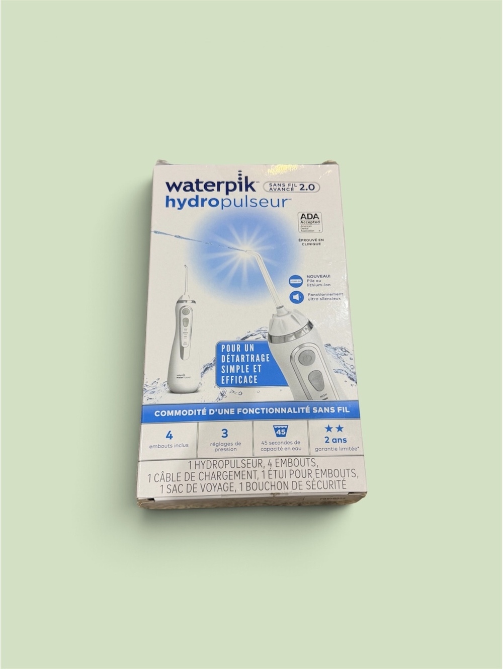 Waterpik Cordless Advanced Water Flosser 2.0 with 4 Tips - Classic White